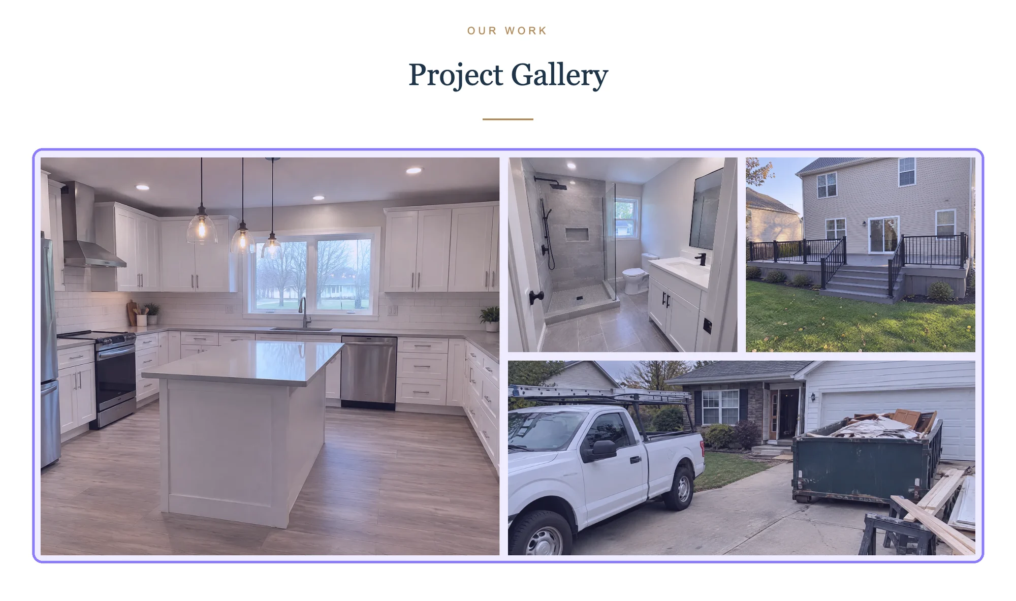 Hollis Creek project gallery: four photos without captions, marked